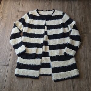 Ya Los Angeles Black and White Striped Cardigan